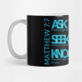 Matthew 7:7 Bible Statement Verse Design | Ask, Seek, and Knock Mug